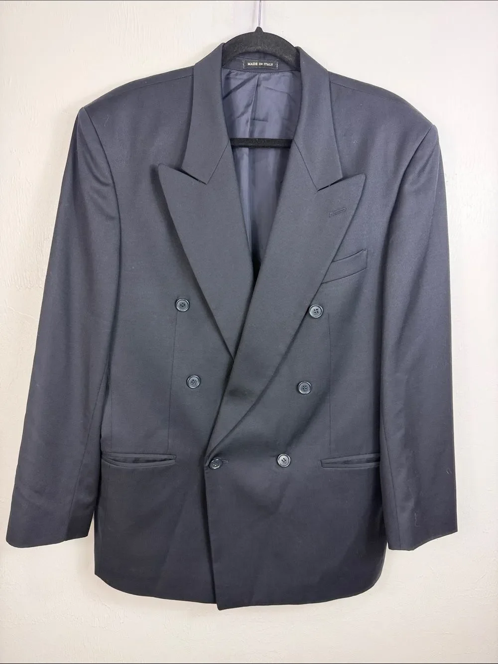 Trabaldo Togna Vito Rufolo Double Breasted Wool Blazer Jacket 41R Navy Blue